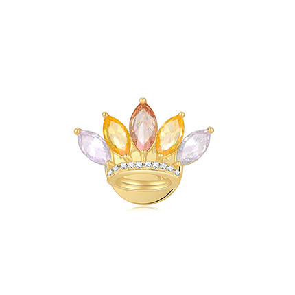 NATURALLY JOJO 时尚皇冠小胸针迷你型防走光扣闪耀锆石领口别针领花