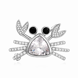 NATURALLY JOJO 创意萌趣微镶锆石螃蟹胸针