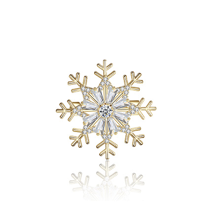 NATURALLY JOJO 时尚轻奢淑女系可转动雪花锆石胸针