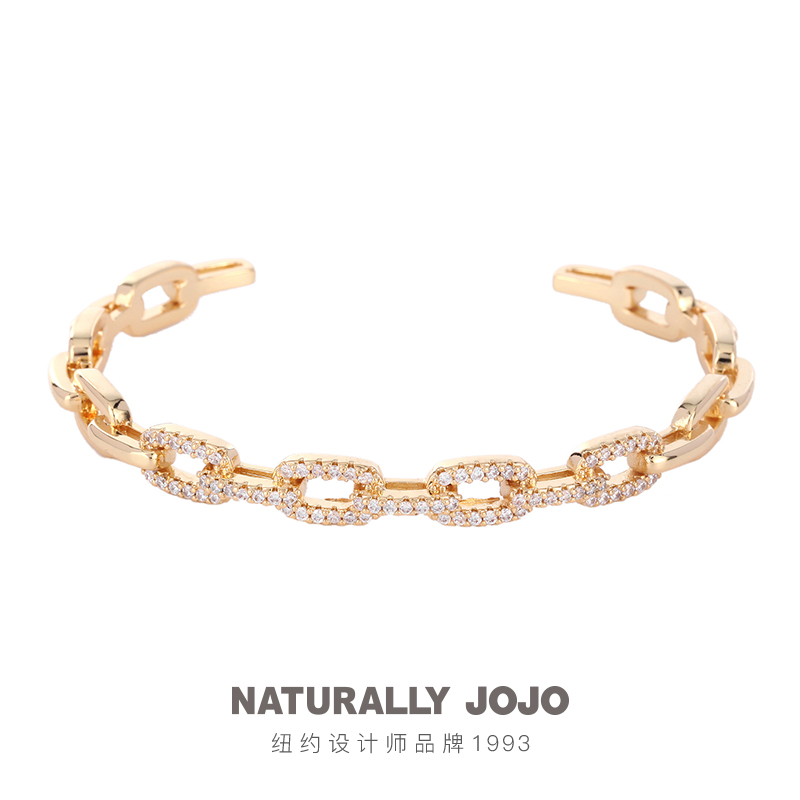 NATURALLY JOJO 时尚精致气质简约镂空锁链个性小众设计手镯
